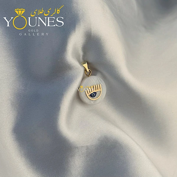 تصویر دوم آویز طلا صدفی کیارا چشم نظر 1.5cm